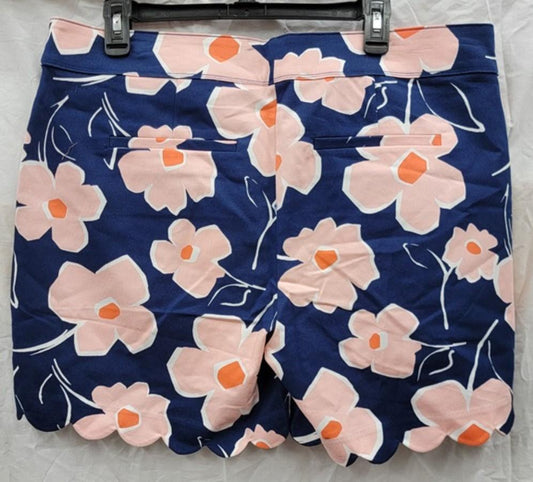 NWT Isaac Mizrahi 14 Tailored Shorts 5" Floral Blue Pink White 122452