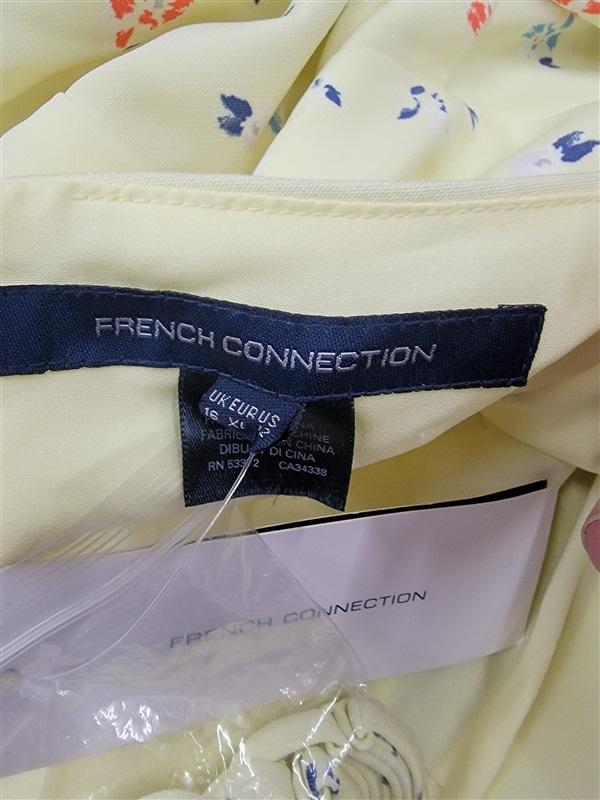 NWT French Connection XL Yellow Strapless Floral Romper 122456