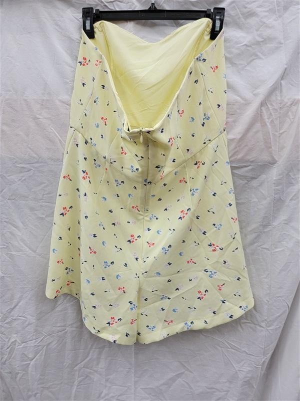 NWT French Connection XL Yellow Strapless Floral Romper 122456