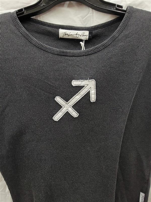 NWT Free People The Laundry Room XL Sagittarius Stitch Applique T Shirt 122459