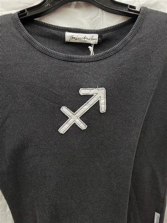 NWT Free People The Laundry Room XL Sagittarius Stitch Applique T Shirt 122459