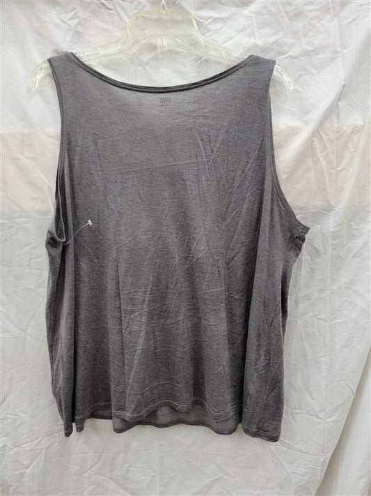 NWOT Eileen Fisher L Silk Jersey Scoop Neck Tank Charcoal 122479