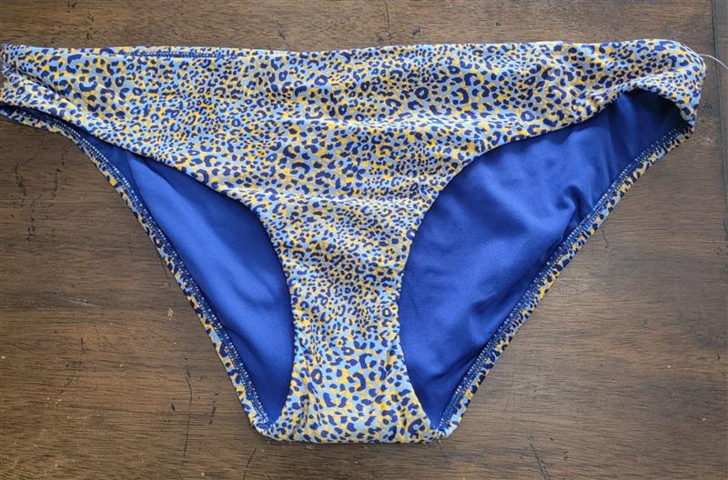 NWOT Seafolly 10 USA Hipster Bikini Bottom Spirit Animal Blue Yellow 122485