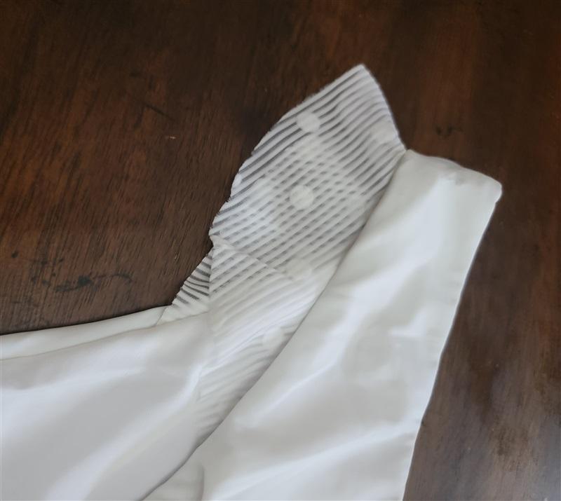 NWTD Ella Moss L Sheer Dot Ruffle Leg Retro Bikini Swim Bottoms White 122501