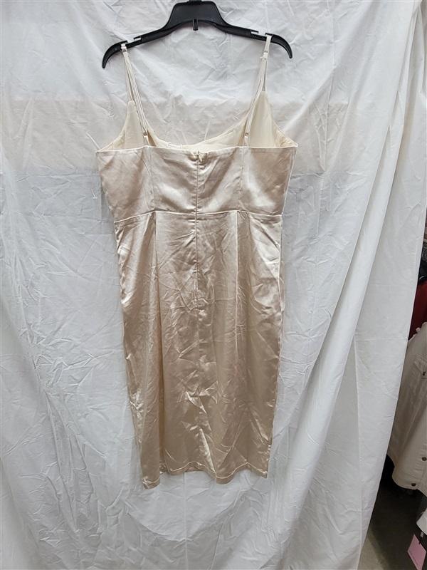 NWT Selfie Leslie Lg Moon Rising Thigh Split Knee Length Dress Champagne 122510