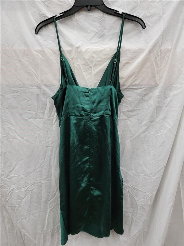 NWTD Selfie Leslie Medium Green Drape Mini Dress Spaghetti Strap 122511