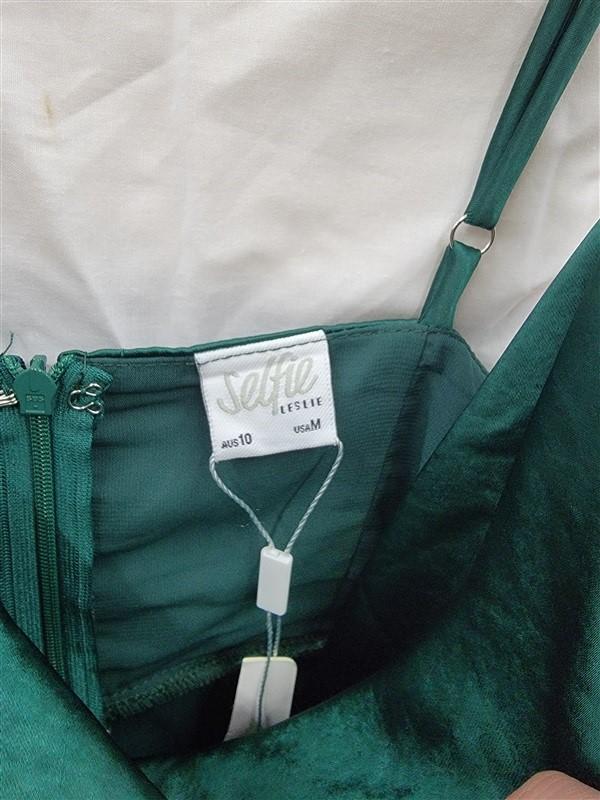 NWTD Selfie Leslie Medium Green Drape Mini Dress Spaghetti Strap 122511