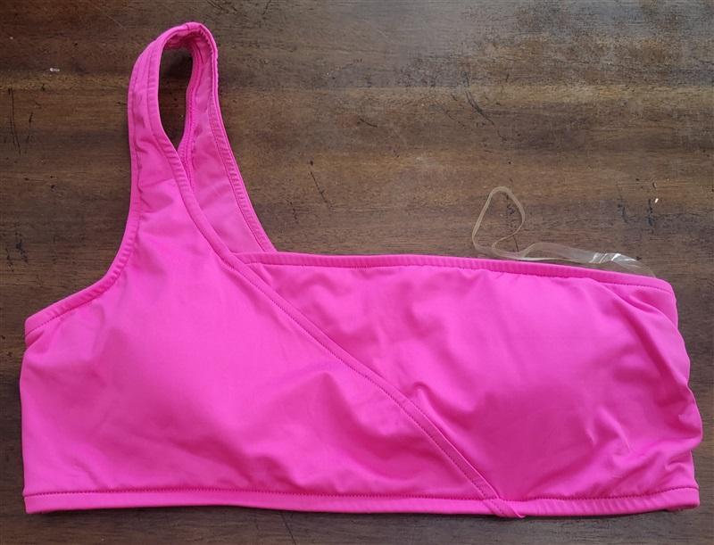 NWOT Seafolly 10 USA Bikini Top One Shoulder Ultra Pink 122540