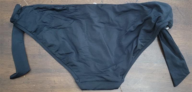 NWOT Seafolly Unterteil 10 USA Black Side-Ring Bikini Swim Bottom 122542
