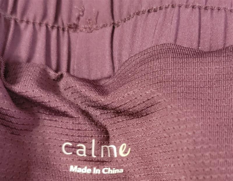 NWOT Calme XL Running Yoga elements Waist Shorts Burgundy 122556