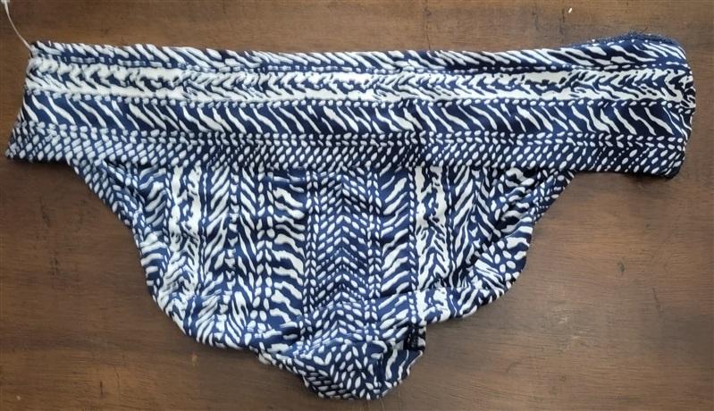 NWT Robin Piccone Ava M Twist Blue White Full Bikini Swim Bottom 122573