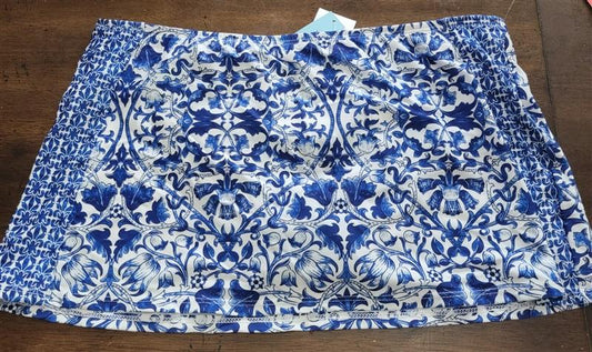 NWT Antonio Melani 8 Blue Floral Medallion Swim-Skirt Bottoms 122574