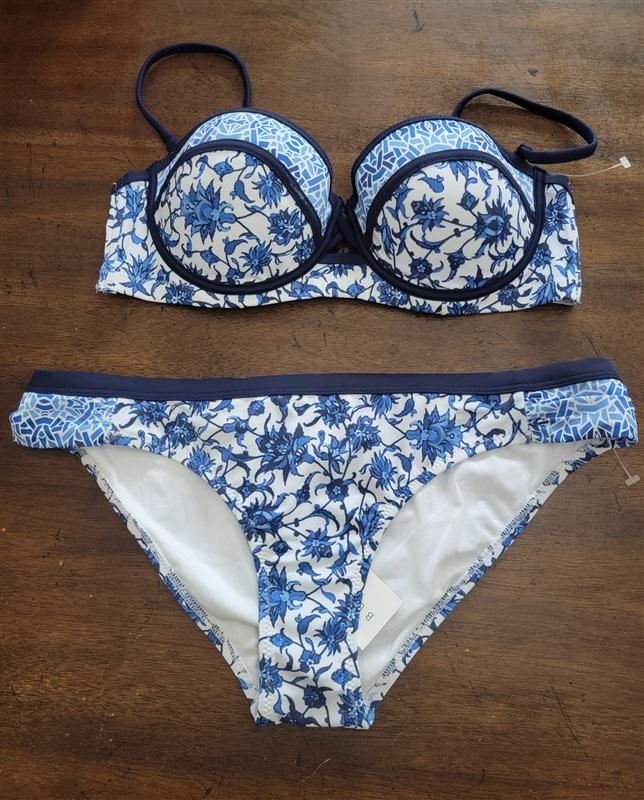 NWT Blue Ruby 14 Australia Island Blue Bikini Top & Hipster Bottom 122575