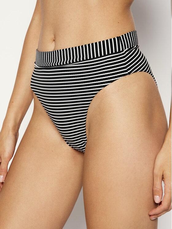 NWOT Seafolly 10 USA Go Overboard High cut Waist Bikini Bottom Stripe 122580