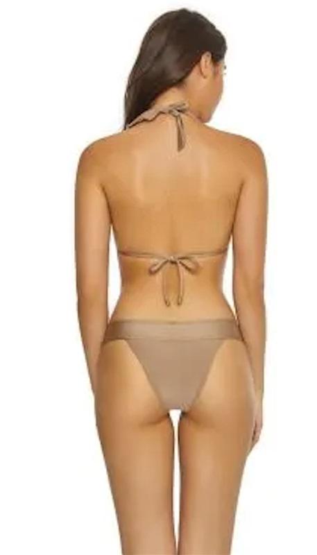 NWT Pilyq PQ Large Lace Fanned Full Bikini Swim Bottoms Sandstone 122593