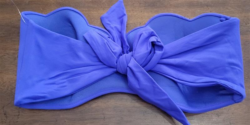 NWOT Seafolly 10 USA Petal Bandeau Bra Bikini Bikini Top Cobalt Blue 122599