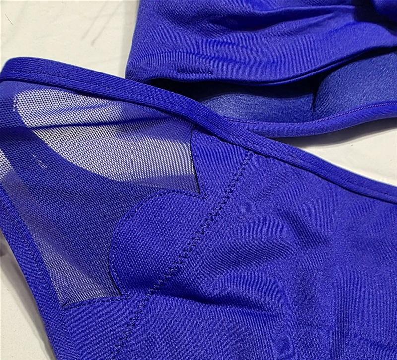 NWOT Seafolly 10 USA Petal Bandeau Bra Bikini Bikini Top & Bottom Blue 122599