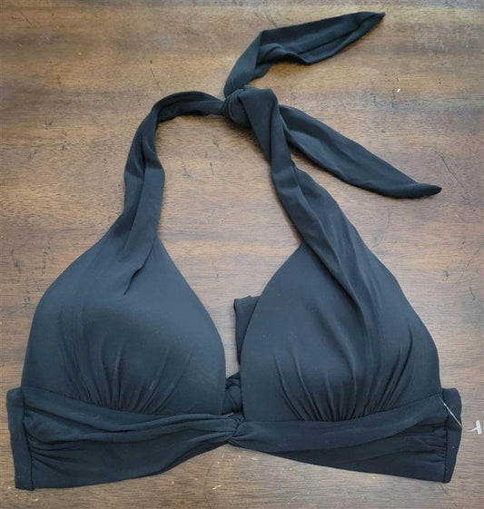 NWOT Robin Piccone S Black Twist Front Bikini Swim Top 122608