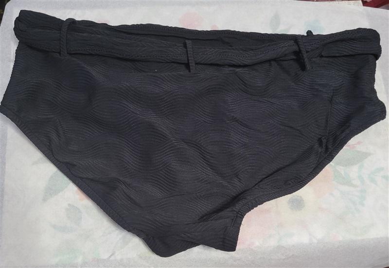 NWOT Seafolly 12 USA Belted Wide Side Retro Brief Black 122618