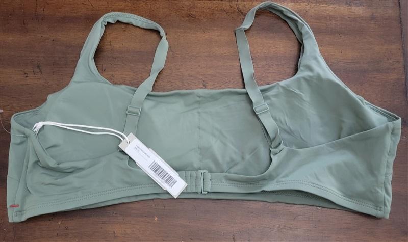 NWT Everlane XXL The Square-Neck Bikini Top Green 122622