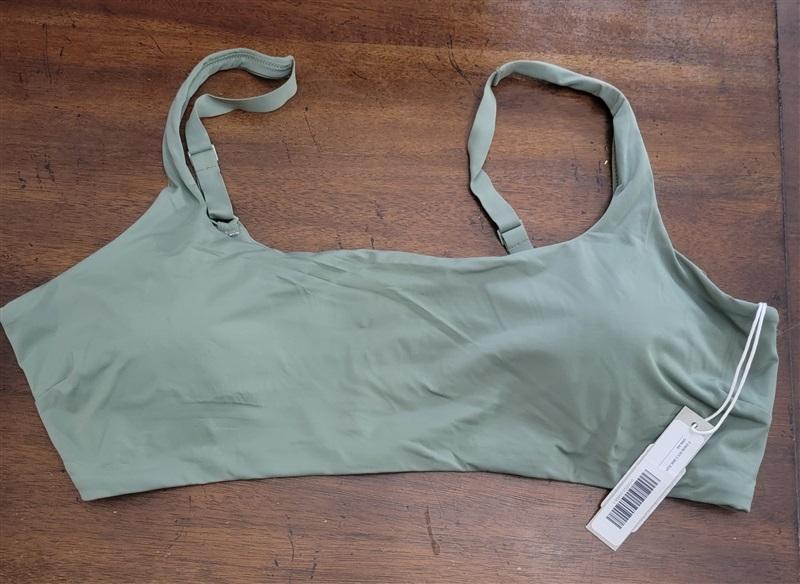 NWT Everlane XXL The Square-Neck Bikini Top Green 122622