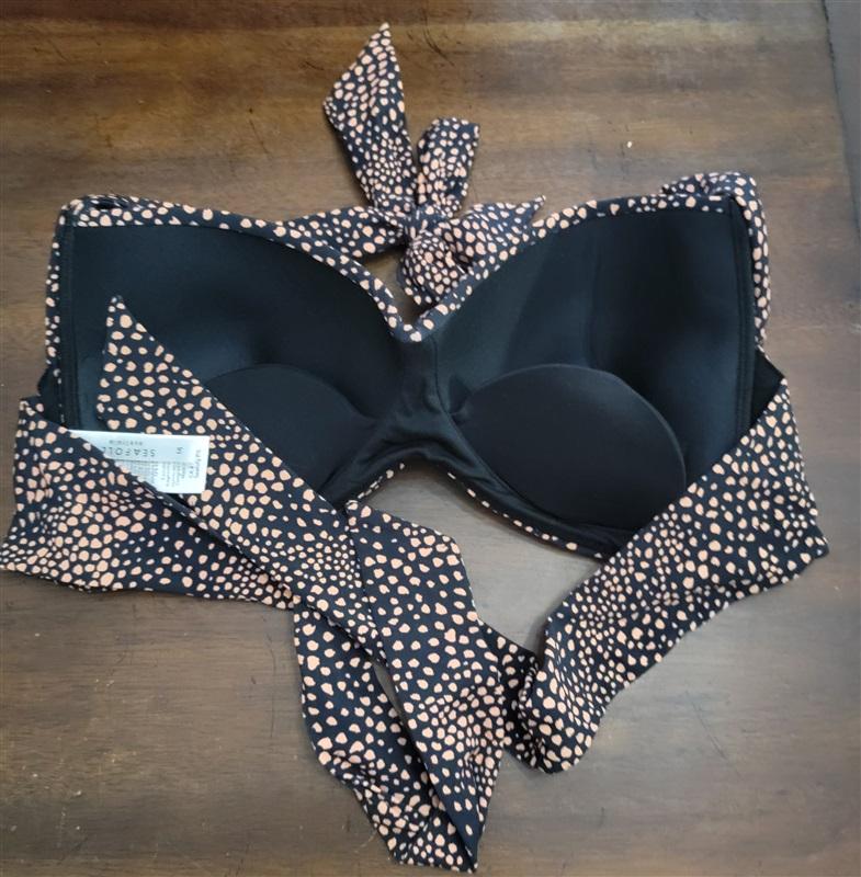 NWOT Seafolly 10 USA Safari Spot Twist Halter Bikini Top 122635