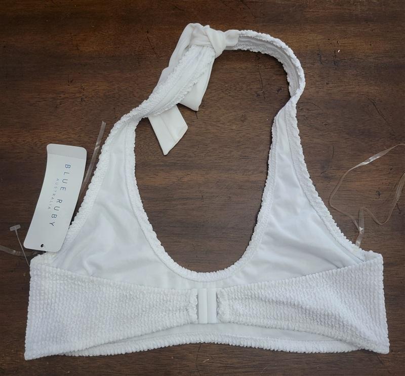 NWT Blue Ruby 10 Australia Maxam Halter White 122636