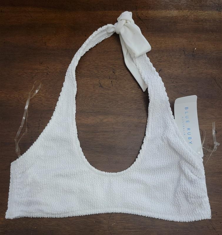 NWT Blue Ruby 10 Australia Maxam Halter White 122636