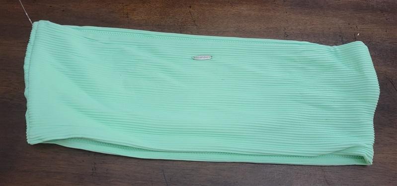 NWOT Seafolly 10 USA Active Tube Bandeau Bikini Top Green 122652