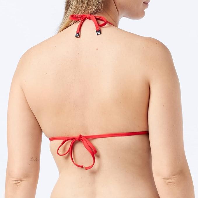 NWOT Seafolly 6 USA Petal Edge Fixed Tri Brazilian Bikini Swimsuit Red 122654