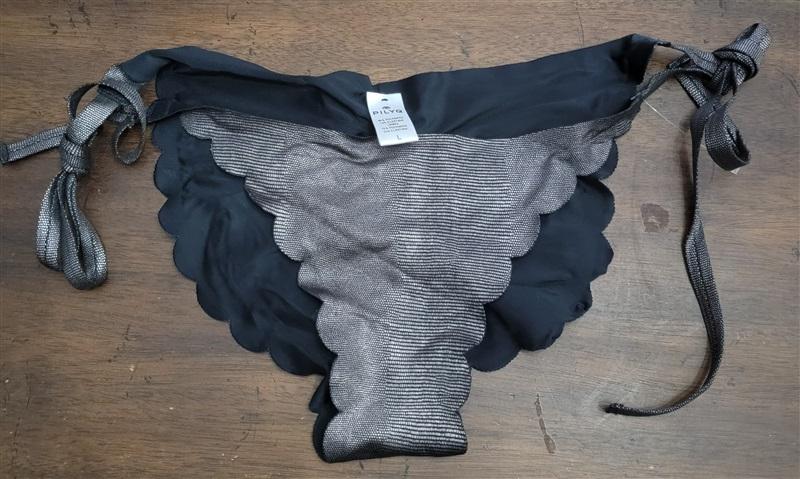 NWT Pilyq PQ Sterling Snake Scallop Tie Side Bikini Bottom 122661
