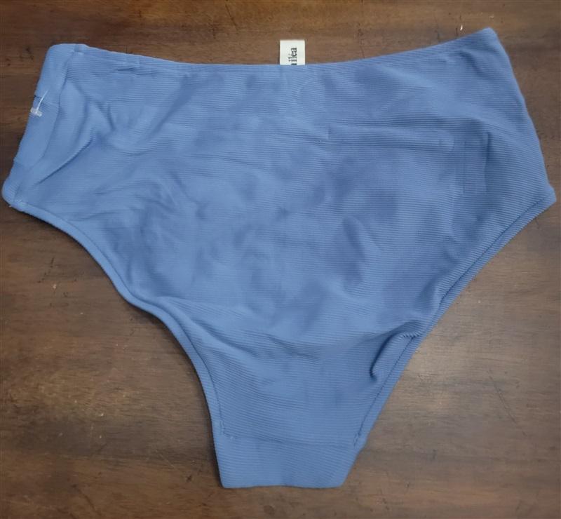 NWOT Milea 16 Mini Rib High Rise Bikini Swim Bottom Blue 122663