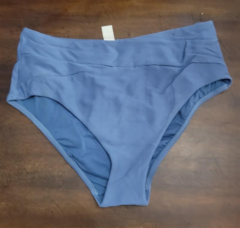 NWOT Milea 16 Mini Rib High Rise Bikini Swim Bottom Blue 122663
