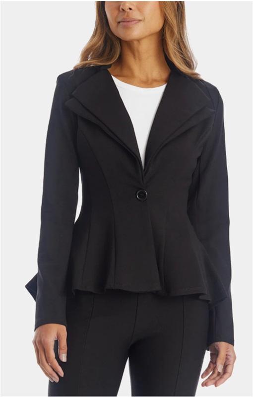 NWT Noir Large Double Notch Lapel Blazer Black 122698