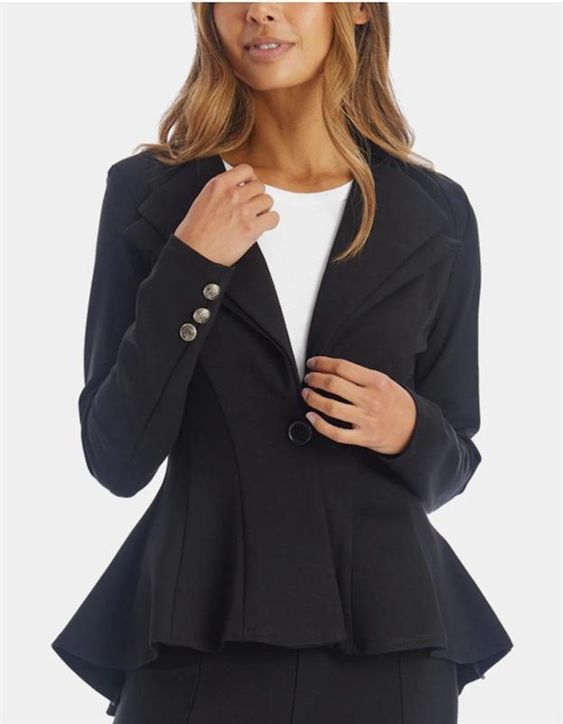 NWT Noir Large Double Notch Lapel Blazer Black 122698