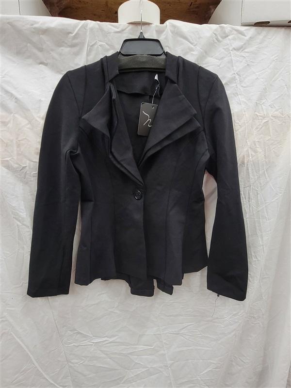 NWT Noir Large Double Notch Lapel Blazer Black 122698