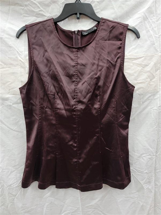 NWOT Noir M Brown Burgundy Sleeveless Peplum Top 122708