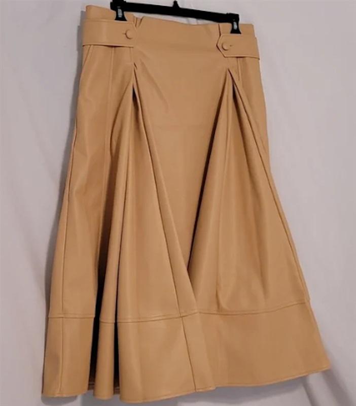 NWT Rye Grass 24W Faux Leather Yellow Full Skirt 122711