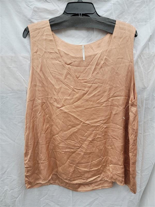 NWOTD Hello Nite XL V Neck Golden Peach Silky Tank Top 122717