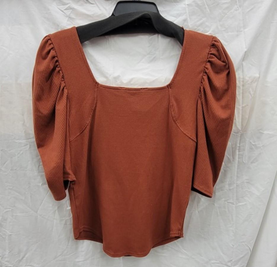 NWOT We The Free People XL Puffy Sleeve Square Neck T Shirt 122722