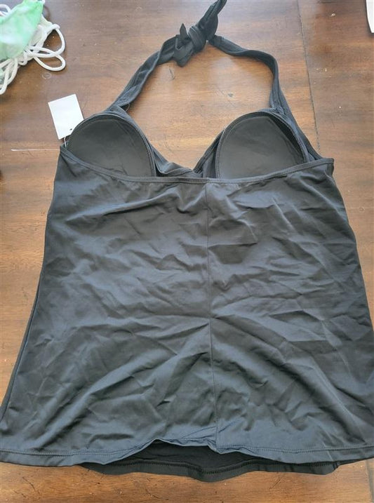 NWPT Chadwick 16 Ruched Halter Top Black 122731