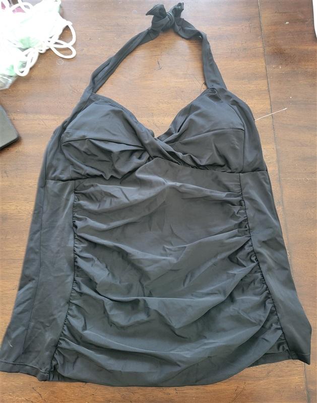 NWPT Chadwick 16 Ruched Halter Top Black 122731