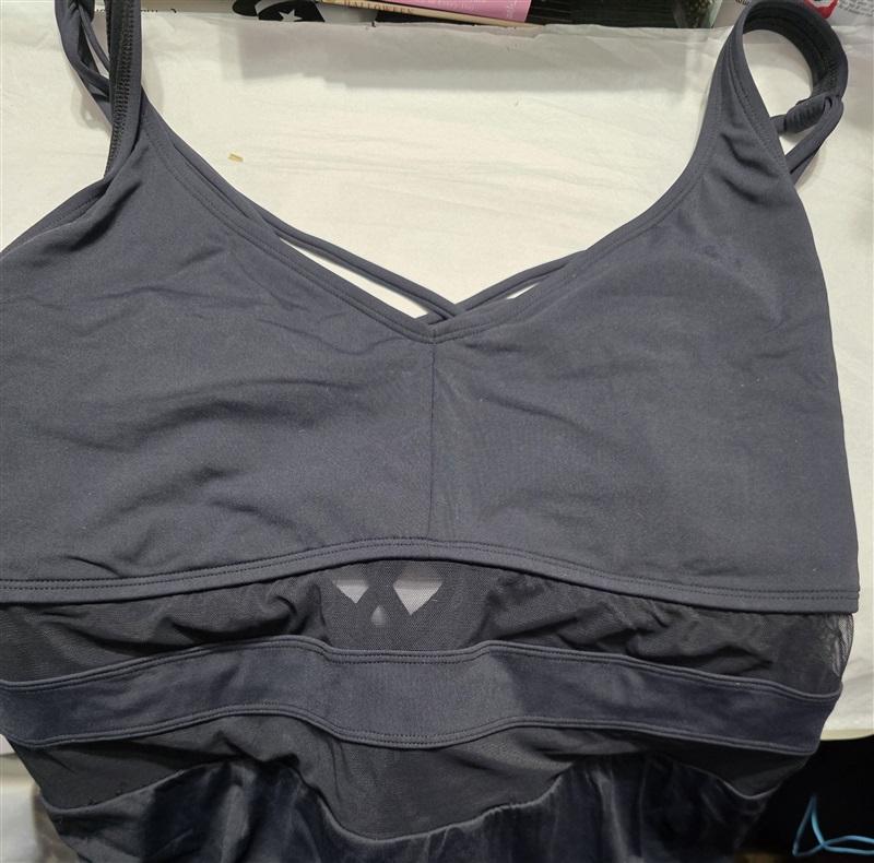 NWT Bleu Rod Beattie 22w Black Plus Mesh Cross Back 1PC Swimdress 122760