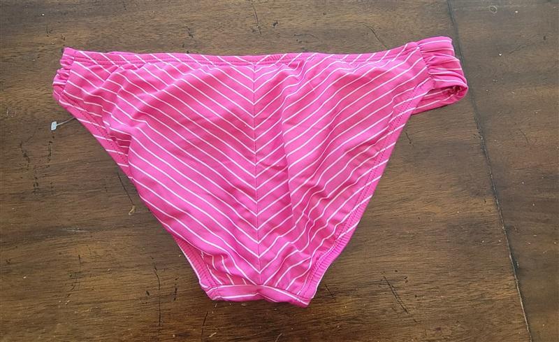 NWOT Robin Piccone M Tab Side Hipster Pink Stripe Bikini Bottom 122761