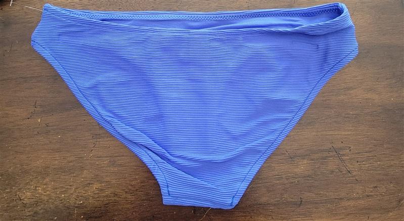 NWOT Milea 10 Mini Rib Mid Rise Bikini Swim Bottom Blue 122788
