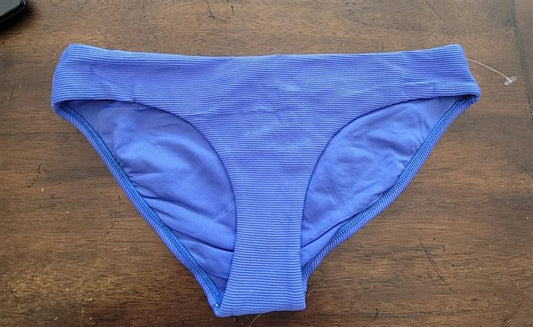 NWOT Milea 10 Mini Rib Mid Rise Bikini Swim Bottom Blue 122788