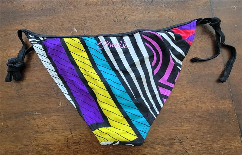 NWOT O'Neill 38 Cheeky Striped Tie Side Bikini Swim Bottom 122816