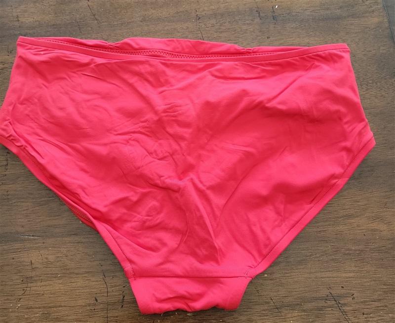 NWOT Seafolly Red SZ 4 USA Shirred High-Waisted Bikini Swim Bottom 122820