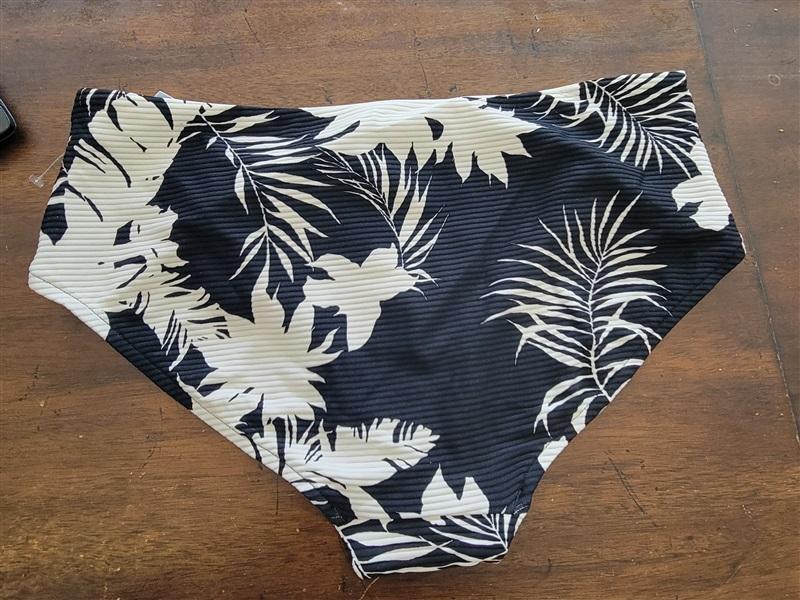 NWOT Seafolly 12 USA Wild Tropics Wide Side Bikini Black 122821