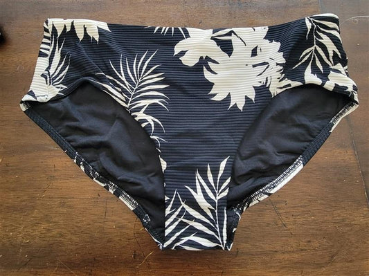 NWOT Seafolly 12 USA Wild Tropics Wide Side Bikini Black 122821